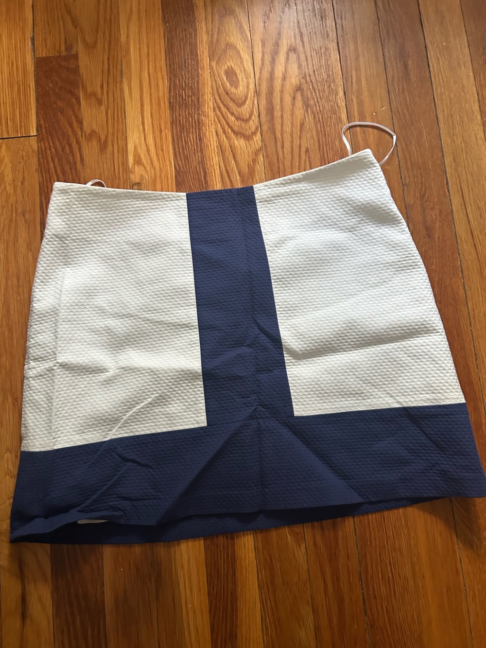 CK Bradley Two-Tone Navy and White Mini Skirt